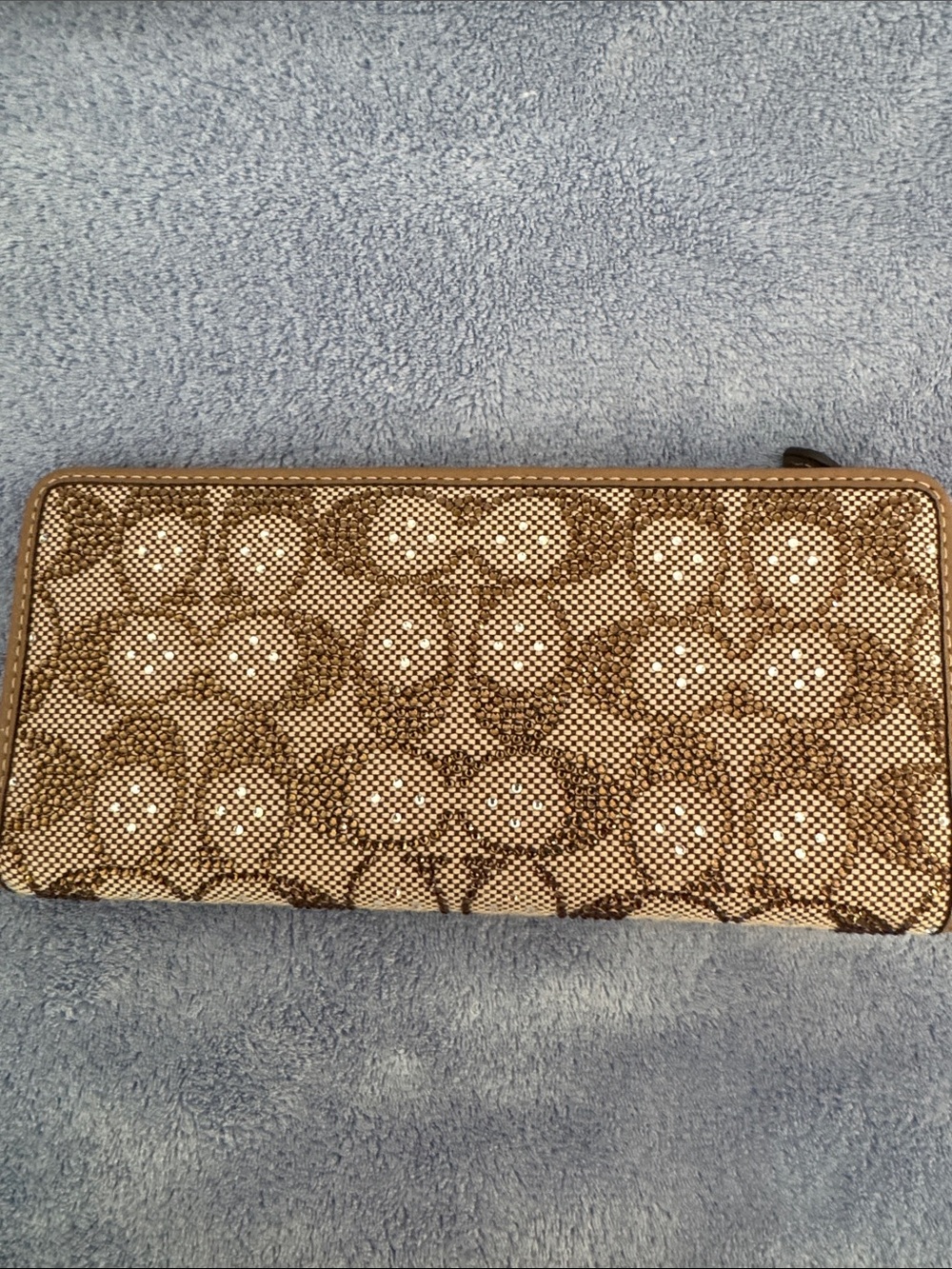 Coach Essential Crystal Signature Jacquard Slim Wallet